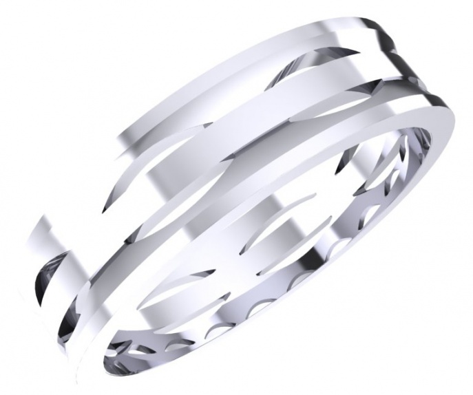 Sarcar wedding band a51 pt900 white gold ring for men italy H1